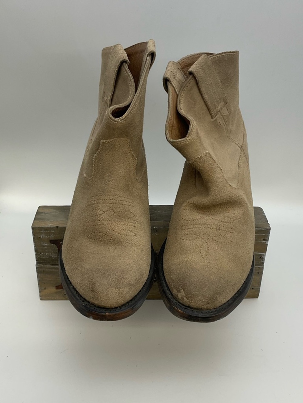 Steve Madden Autry Suede Ankle Cowboy Boots Size 6 Western Rodeo Festival - Picture 4 of 8